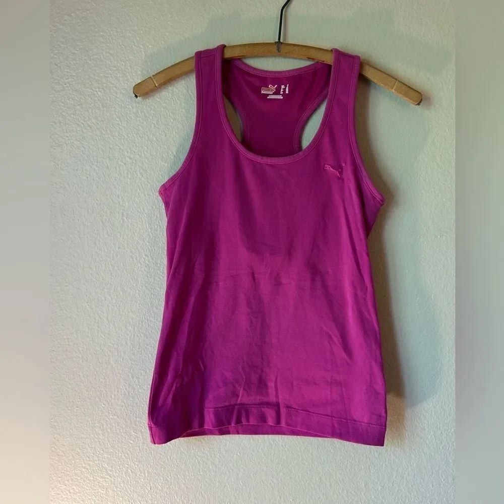 Puma Women's Moisture Wicking Pink/Magenta RacerBack Sports Top - Size Medium